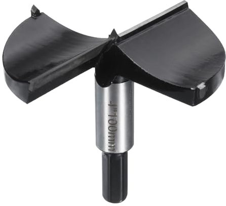 sourcing map Forstner Drill Bit 4(100mm) Tungsten Carbide Wood Drilling Bit Hinge Cutter with Hex Shank for Hardwood Softwood Plywood Woodworking Drilling