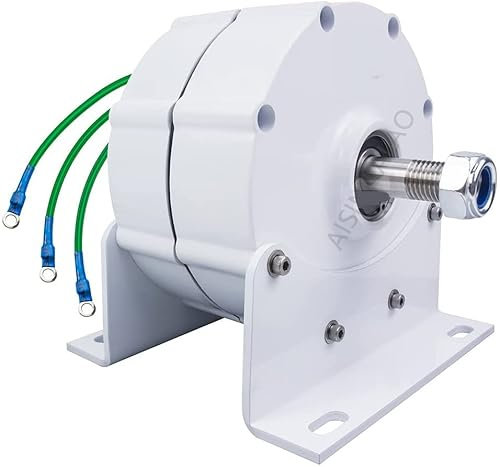AISINILALAO 220v,Alternatore del generatore di Corrente Continua del generatore Eolico 1000W-5000W 3 Fasi Senza Ingranaggi AC Alternatori 12V 24V 48V 220V (con Base)