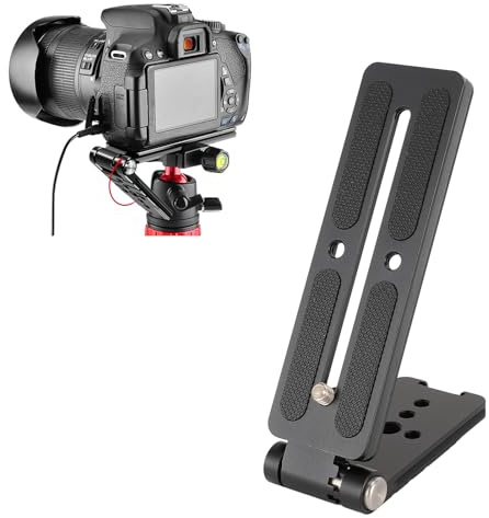 Placa de Liberación Rápida en Forma de L para Cámara, Placa de Cámara Vertical Plegable en Forma de L con Puerto de Zapata Fría, Universal de 38 Mm para Puerto Arca,para Fotografía