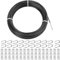 TooTaci Kit de Câble en Acier de 3 mm, 30M/3mm Câble en Acier Inoxydable 304 Gaine Noire, avec 50 Boucles de Sertissage pour Support de Jardin, Fil de Clôture, Suspension de Guirlandes Lumineuses