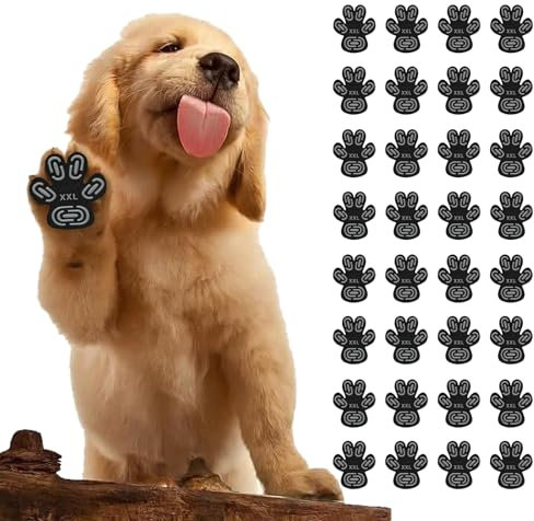 ZOCONE 32 Stück Anti-Rutsch Pfotenschutz für Hunde, Selbstklebende Silikon Hundeschuhe, Hund hundepfoten Schutz paw pad, Hundesocken Ersetzen XXL (8 Sets)