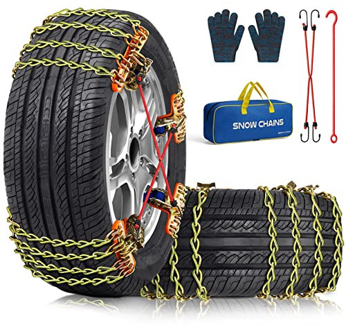 Schneeketten Auto SUV Pickup LKW Schneeketten Universal Schneeketten Traktion Schneeketten für Reifenbreite 195 205 215 220 225 235 240 245 255 265-8er Set