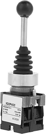 BRILVERDE 1pc XD2PA22CR 2NO Joystick Switch Interruttore a 2 Posizioni, Ritorno a Molla a 2 Posizioni Joystick Momentaneo Joystick Switch Momentaneo Monolever Joy Stick Sostituzione