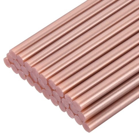 sourcing map 30pcs Mini Hot Glue Gun Sticks 7mm x 100mm High Sticky Small Hot Glue Sticks for Glue Gun, Rose Gold