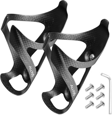 2PC Ultra-light carbon fiber bicycle bottle cage, high-strength aerodynamic design, suitable for road, mountain bike and gravel bikes, durable and lightweight cycling accessories (Matte)