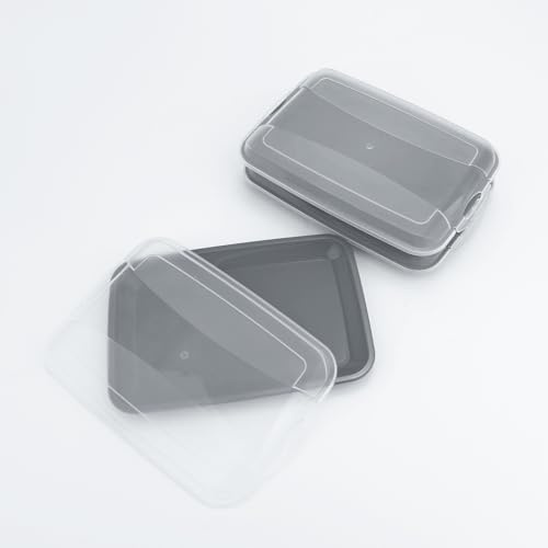 GRIFEMA Cold Meat Containers for Fridge, 3 Pack Food-Grade Cooked Meat Storage Containers with Lid, Stackable, BPA Free, Dishwasher Safe, Bacon Storage Box for Fridge, Microwave, 25.4x16.9x3.3cm