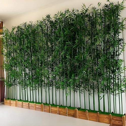 Grands bambous artificiels avec base, 90 cm, 120 cm, 150 cm, 180 cm, 200 cm de haut, séparateur d'intimité pour terrasse de jardin et aménagement paysager,1.5m/4.9fttall-0.5mBase-8Pole