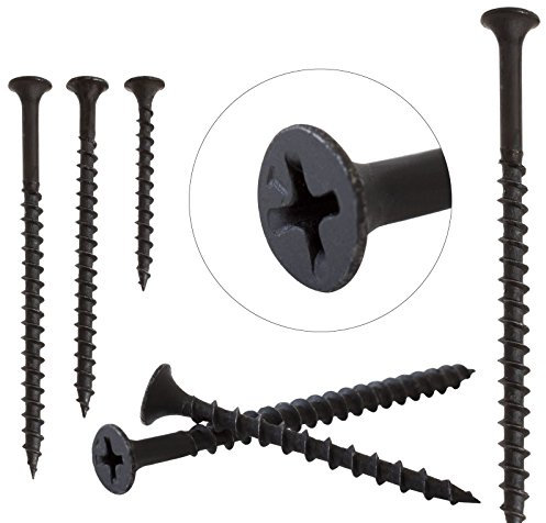 Dihl Pack of 50 3.5 x 38mm Bugle Head Plasterboard Drywall Screws, Countersunk, Carbon Steel, Black Phosphate, 50 PCS