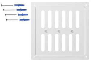 DEMLOU Grille de Ventilation Réglable Blanche RAL 9016 – 20 x 20 cm.