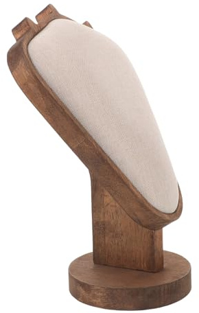 Expositor de Collares de Madera, Busto Vertical para Joyas | Acabado Nogal Elegante, Estructura Estable, para Pulseras y Uso Personal, Ferias Artesanales