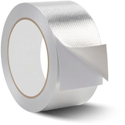 BosuLai Ruban Adhésif Aluminium, 50 mm x 20 m Aluminium Haute Temperature