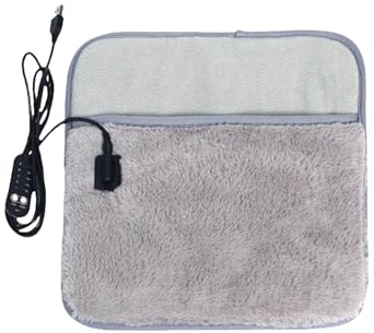Chauffe-pieds électrique en velours 30 cm | Couvre-pieds thermique avec 5 températures | Chauffe-pieds USB lavable avec lumière indicatrice qui garde les pieds au chaud sur le bureau du lit