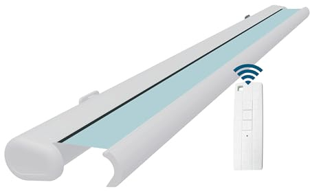 Eclipse Vollkassettenmarkise weiß elektrisch 5,0x3,0m Tuch: Candy | Markise Balkon Garten Terrassenüberdachung Sonnenschutz Polyacryltuch UV-Schutz 50+ Smarthome-fähiger Dooya Motor