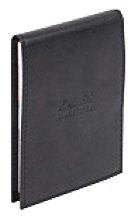 Rhodia 118119C Notizblock N°11 (mit Schutzhülle Kunstleder, 8,4 cm x 11,5 cm, Premium Velinpapier 80g, elfenbein, 80 Blatt, kariert) 1 Set, schwarz