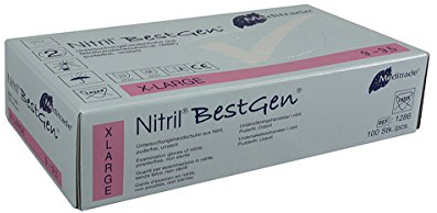 Meditrade 1286XL Nitril BestGen, 1er Pack (1 x 100 Stück), XL (9-9,5)