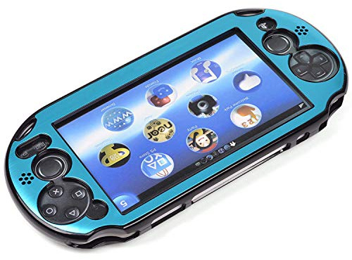 Cosmos Protection Hard Case Cover with Aluminum Faceplate Compatible with PS VITA 2000, Fits for Round Strat & Select Button Only (NOT for Vita 1000 Series), Light Blue