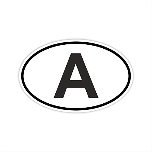 Auto-Aufkleber Länderkennzeichen Österreich I Sticker weiß schwarz I kfz220 I 14,5 x 9 cm I Fan-Artikel Produkt Flagge Fahne Fahrzeug-Aufkleber