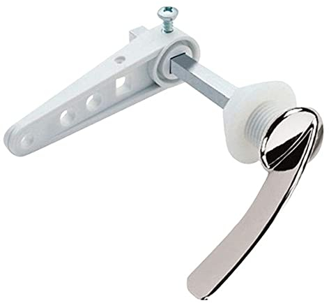 Merriway BH05645 Chrome Plated Replacement Metal Handle For Toilet WC Cistern, White