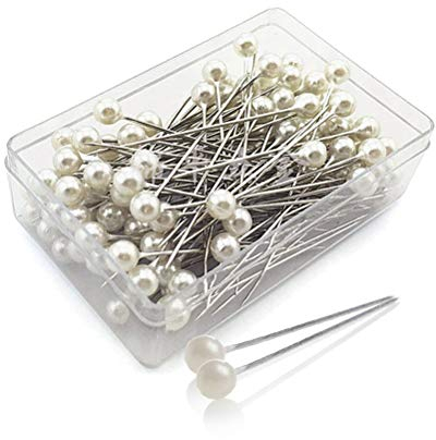 rosenice Nadel 100pcs Kugel-Kopf Stecknadeln für Nähen DIY Party deko Metall Klassisch Weiß