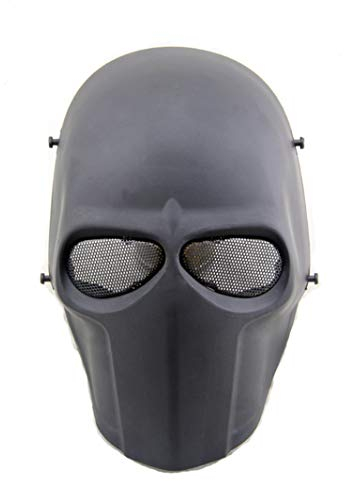 haoyk taktische Maske für Airsoft, Paintball, Cosplay, Hockey, BB, die schützende Vollmaske kann ebenfalls an Halloween getragen werden, Schwarz