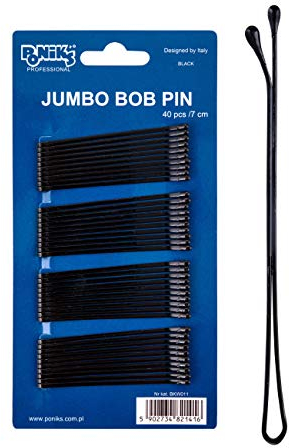 Ponik’s Haarklammern Bobby Pins aus Metall 7 cm – Haarnadeln Haarspangen Gerade – Schwarz, 40 Stück