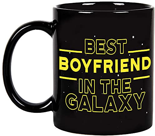 Fatbaby Taza de mejor novio en la galaxia,Regalos de novio,Divertido Boyfirend taza,Regalos de cumpleaños para novio