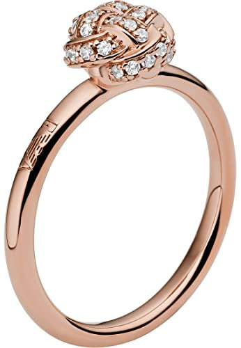 Emporio Armani Ring Für Frauen, Größe Knoten: 8mm, Höhe 2mm Rose Gold Sterling Silber Ring, EG3540221