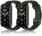 WD&CD 2 Pack Bracelet Compatible pour Xiaomi Mi Band 7 Pro Noir + Vert Foncé, Bracelet de Remplacment en TPU Silicone Réglable Compatible pour Mi Band 7 Pro