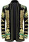 PYJTRL Herren Blazer/Anzugjacke mit goldfarbener Stickerei, Schwarz,Green Flower,M