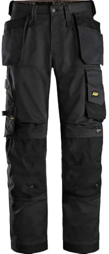 Snickers 6251 Mens Allround Work Stretch Loose Fit Trousers Holster Pockets Black 31 30