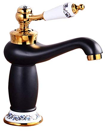 Rubinetto in Porcellana Blu E Bianca Antico Miscelatore Acqua Calda E Fredda Doppio Rubinetto Aperto del Bacino Rubinetto del Lavandino del Bagno Rubinetto della Cucina Completa di Rame Ceramica