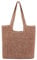 TIAASTAP Stroh Strandtasche für Damen, Summer Stroh Handtasche Schultertasche mit Reißverschluss, Strohtasche Geflochten Korbtasche Basttasche für Strand Reise Einkauf, Braun