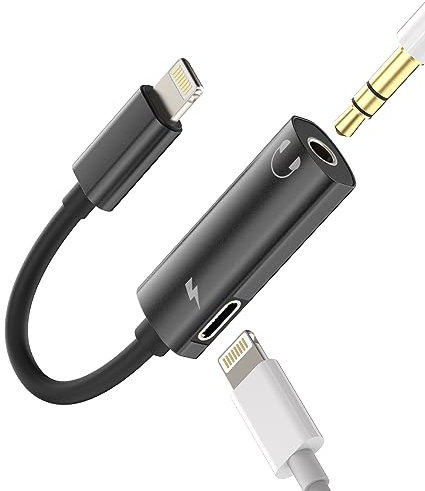 Adaptateur Lightning vers 3.5 mm Ecouteur Jack(2 en 1)accessoire Iphone Certifié Apple MFI Chargeur Casque Prise Cable pour 14 13 12 11 Pro Max 7 8 Plus X Se XS XR Ipad Air Voiture Auxiliaire Splitter