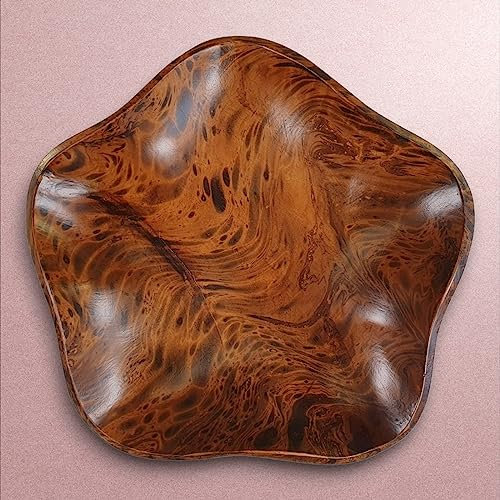 Kinaree Mangoholz Schalen Stern - Snackschale aus Echtholz - Obstschale in verschiedenen Größen und Mustern (Groß)