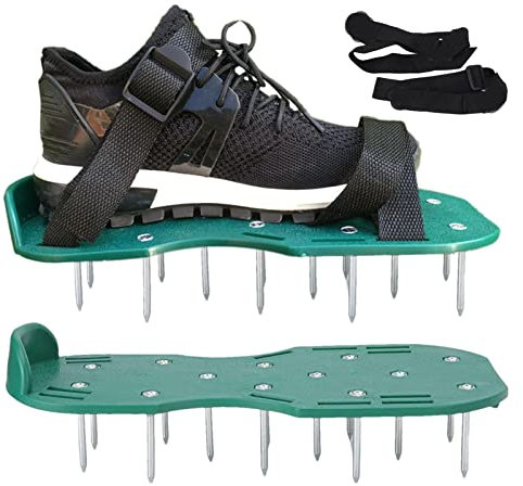 Yusheng Zapatos césped para césped, Zapatos con Pinchos para acondicionador Suelo con Pinchos Cortos 1,65, Acondicionador Suelo y aireador para Patio, jardín, césped, césped