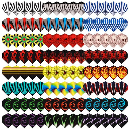Deetenks 120PCS Dart Flights 24 Sets Dart Standard Flights Replacement Feather Tail Wing Dart Accessories