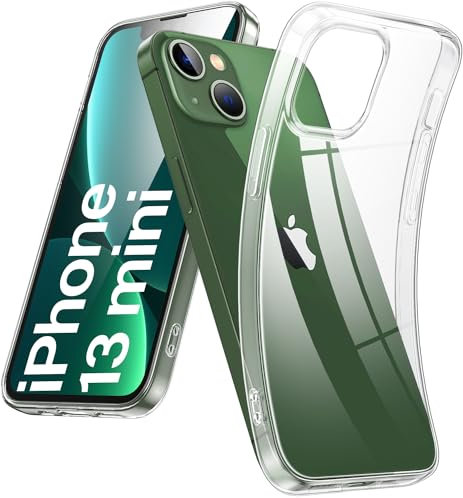 DOSMUNG Klar Hülle für iPhone 13 Mini (5.4), Flexible Minimalistische Silikonhülle Weiche Case Stoßfeste Kratzfestigkeit Handyhülle für iPhone 13 Mini, Durchsichtig
