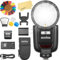 Godox V1 Pro C V1Pro C Rundkopf-Kamerablitz für Canon Flash Speedlite-Blitzgerät, 76 Ws 2,4 G TTL 1/8000 HSS, 500 Blitze mit voller Leistung, 1,3 s Recyclingzeit, 2980 mAh Li-Ionen-Akku