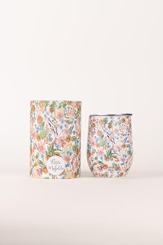 Taza Termo café 350ml Acero Ioxidable Reutilizable - Petite Mafalda - Libre de BPA - Tapa de metacrilato - Estampado Flores