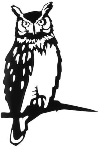 Tashce Vogelschreck Eule, Taubenabwehr Dekofigur, Eulen Deko, Gartenstecker, Eulen Garten Ornamente, Vogel Silhouette für Außendekoration von Patio, Garten