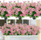 SOMYTING Künstliche Azaleen-Blumen, für den Außenbereich, 8 Bündel, künstliche Blumen, Kunstplastik, Eukalyptuspflanzen, UV-beständig, Seidenblumensträucher für Garten, Veranda, Fenster, hängende