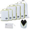Cipway Kompression Koffer Organizer Set für Rucksack ，Ultraleichte Packtaschen Compression Packing Cubes Packwürfel Kofferorganizer Packtaschen Kleidertaschen für Reiseorganizer(weiß, 8 Stück)