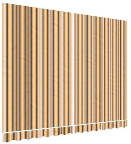 vidaXL Tessuto di Ricambio per Tenda Strisce Multicolore 3,5x2,5 m, Tessuto per Tenda da Sole, Parasole per Esterni, Parte Superiore per Tenda da Sole