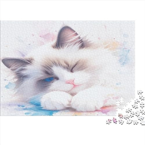 Ragdoll Cats Jigsaw Puzzles 1000 Piece Wooden Challenging Game Home Decoration with Precise Interlocking Design for Adults & for Kids Age 12 And Up 1000pcs (75x50cm)