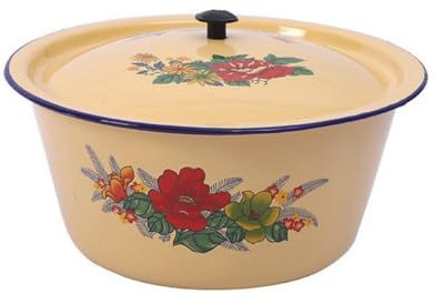 Begchy Emaille-Becken, Luxuriöse Schüssel, Suppenbecken, Retro-Hausküche, Altmodische Schüssel, Lebensmittelbehälter, Suppenschüssel