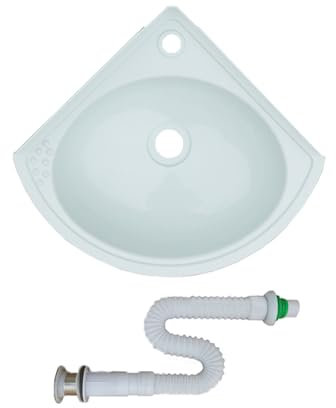 TYTFTDLD Dreieckiges Kunststoffwaschtisch, Wandwaschtisch, Mini-Waschbecken, Modernes Waschbecken, Weiß, 27,5 x 39,5 x 11 cm