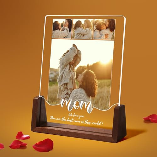 NIBESSER Placa Spotify Personalizada Lampara Personalizada con Foto de Metacrilato Con Luz y Base de Madera Opcionales Regalo Personalizado para Pareja Aniversario Novio Amigos Familiares