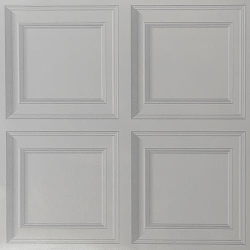 Putentfun Grey Wood Panel Effect Wallpaper - Realistic 3D Wooden Panelling Effect Textured Retro Embossed Tartan Wallpaper for Living Room Bedroom Feature Wall