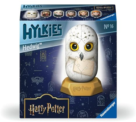 Ravensburger - Puzzle 3D Hylkies - Édition Harry Potter - Figurine n°16 Hedwige - Adultes et Enfants - 54 pièces numérotées à Assembler sans Colle - Support Inclus - 12008003