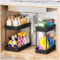 ARSTPEOE Lot de 2 Rangement sous Évier - 2 niveaux organisateur sous evier cuisine - Rangement Et Organisation De Cuisine, Noir